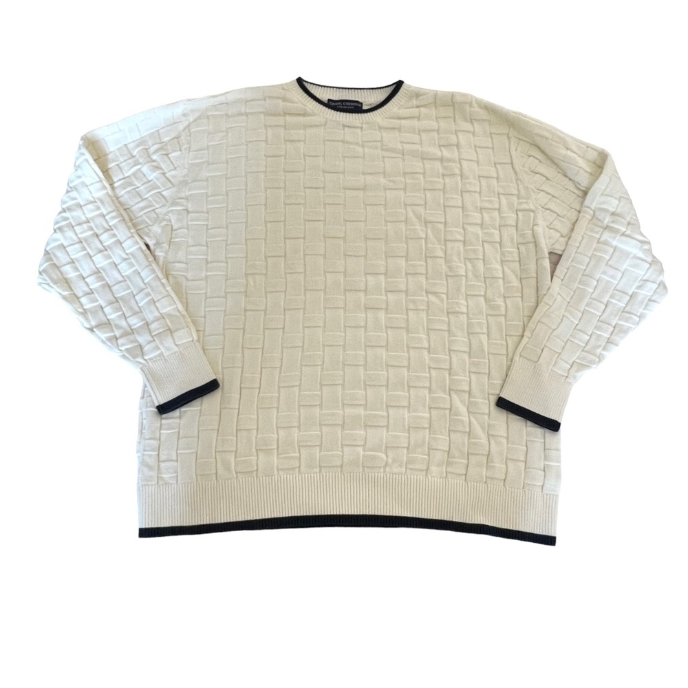 Daniel Cremieux Cream Crewneck Cotton Sweater XLarge